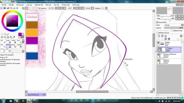 Tutorial - Inking a Winx in Paint Tool SAI