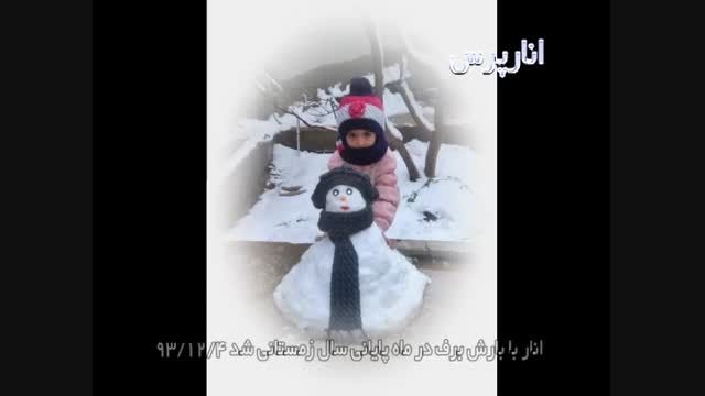 کلیپی از بارش برف در شهرستان انار