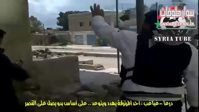 کشته شدن داعشی ها با گلوله تانک ارتش سوریه!