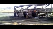 اتوبوس سوخته در 75 کیلومتری مشهد
