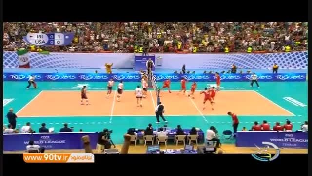 پیش بازی والیبال ایران آمریکا (مسابقه دوم) در ایران