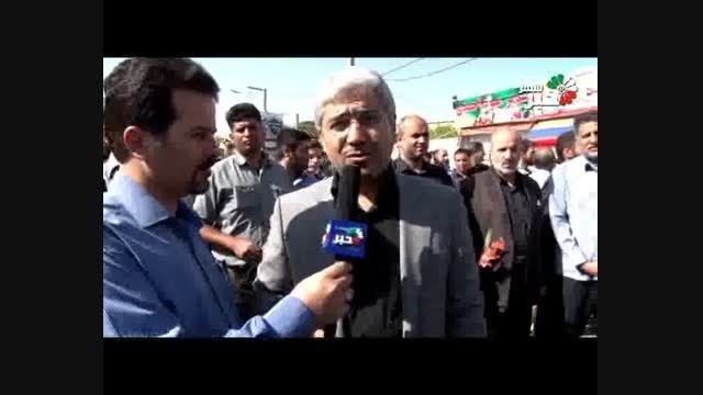 مصاحبه فرماندار شهریار در تشیع شهدای گمنام