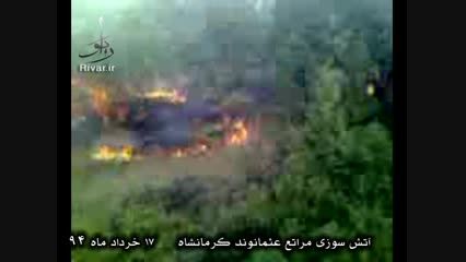 آتش سوزی مراتع منطقه عثمانوند کرمانشاه