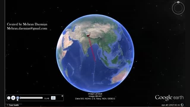 شبیه سازی حرکت ماهواره ها در GoogleEarth