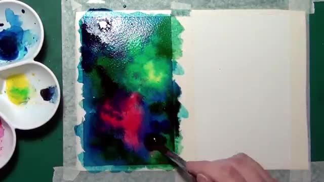 نقاشی یک کهکشان با استفاده از آبرنگ
