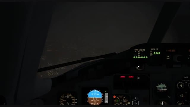 فرود MD-82  در شب، شبیه ساز الماس