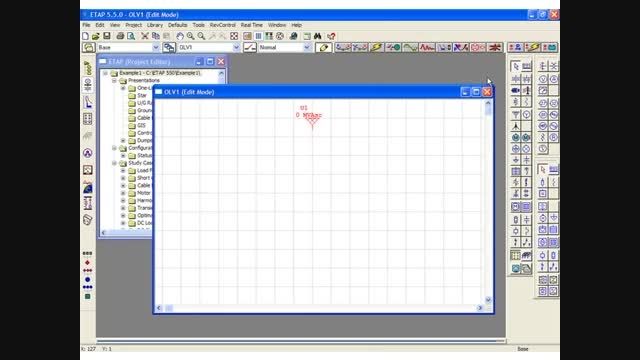 Creating one-line diagram using ETAP software with ETAP