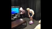 Harry play scooter with Niall
