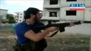 لحظه کشته شدن تروریست وهابی به دست ارتش سوریه (صداش زیاده)
