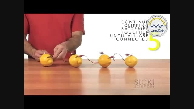 روشن کردن لامپ با لیمو