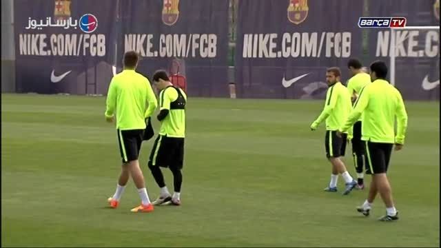 تمرین بارسلونا پیش از دیدار با پی اس جی 04/20/2015