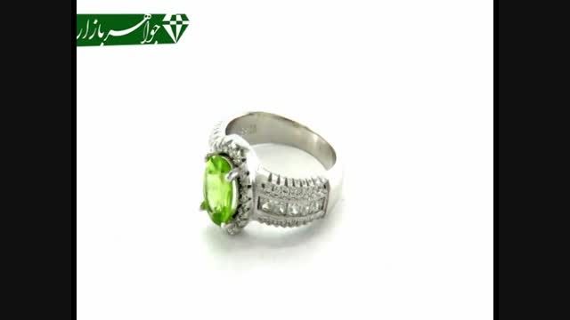 انگشتر زبرجد رکاب حلقه ای زنانه - کد 5754