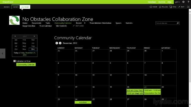 Calendars in SharePoint 2013