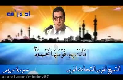 الشیخ انور الشحات محمد انور - مقطع رائع من سورة مریم