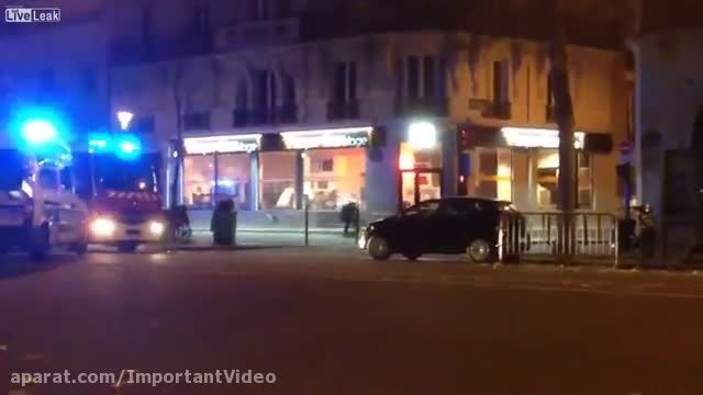 تبادل آتش پلیس و تروریست در خارج سالن Paris,Bataclan
