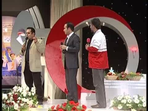 طنازی حسن ریوندی در کنار دوستان هلال احمرو باشوخی هاشمی