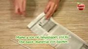 با روزنامه های لوله شده سبد کاغذی بسازیم