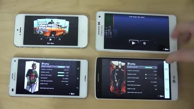 اجرای بازی GTA برروی موبایل ومقایسه 4 گوشی پرچم دار