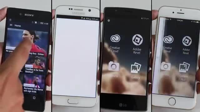 تست سرعت S6 و iPhone 6, Xperia Z3+, LG G4
