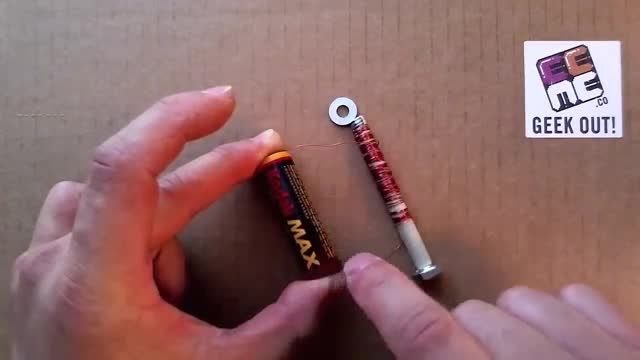 ساخت اهن ربا الکتریکی ساده با باتری 1.5ولتی