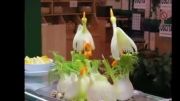 آموزش تزئین  سبزیجات به شکل پرنده!!