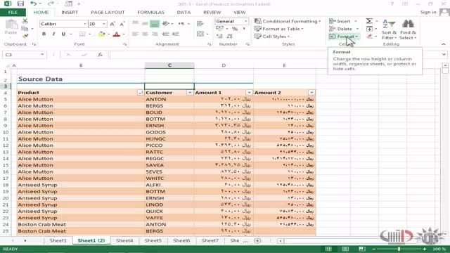 آموزش Excel 2013 داتیس - پنهان و آشکار کردن یک کاربرگ