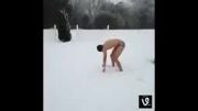 ویدیوی خنده دار شنار کردن روی برف