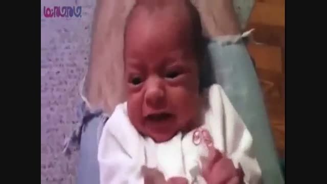 وحشت نوزاد از صدای پدر فیلم کلیپ کودک بچه گلچین صفاسا