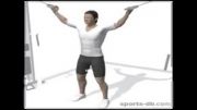آموزش حرکت بدنسازی جلو بازو سیم کش از بالا