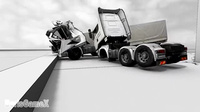 تیکه تیکه شدن کامیون در بازیه Euro Truck Simulator 23