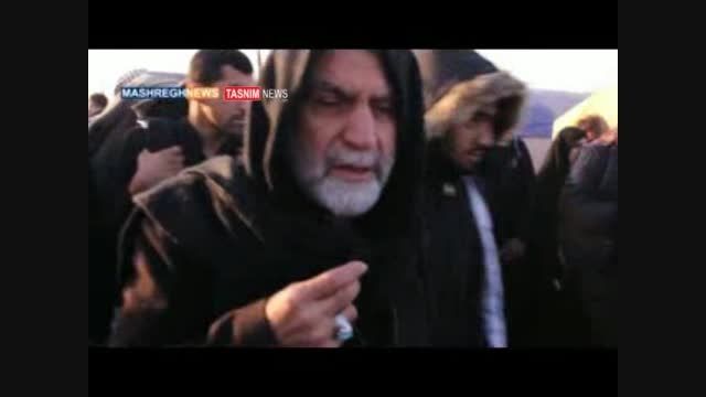 مصاحبه و اشک های سردار همدانی در راه پیمایی اربعین