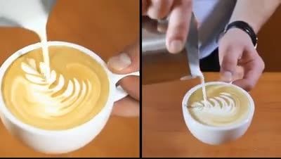 طراحی روی قهوه با شیر
