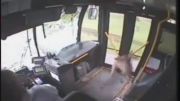 تصادف شدید گوزن با اتوبوس (جالب)