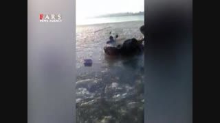 فیلم لحظه غرق شدن دو دختر در دریاچه شورابیل
