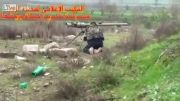 تروریست های تکفیری و شلّیک با SPG-۹ به سمت تانک ارتش سوریه