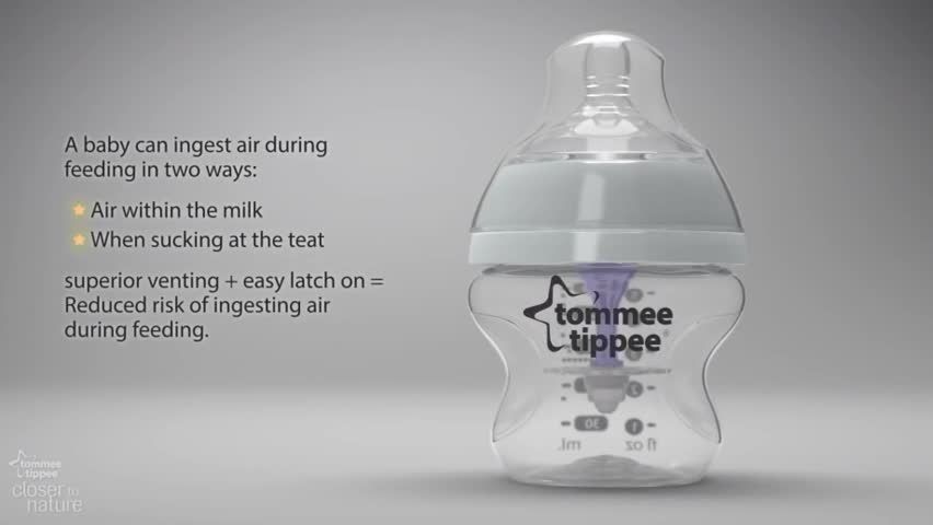 شیشه شیرهای جدید با تکنولوژی ایجاد خلاء Tommee Tippee