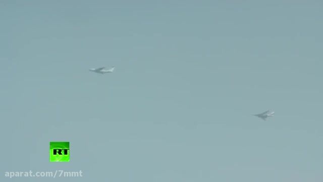 سوخت گیری هوایی بمب افکن Tu-160  بر فراز دریای مازندران