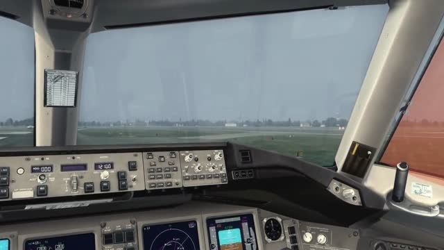 FSX Boeing 777 Realistic stormy takeoff from Glasgow HD