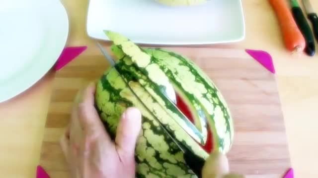 هنر میوه آرایی-ساخت اردک با هندوانه