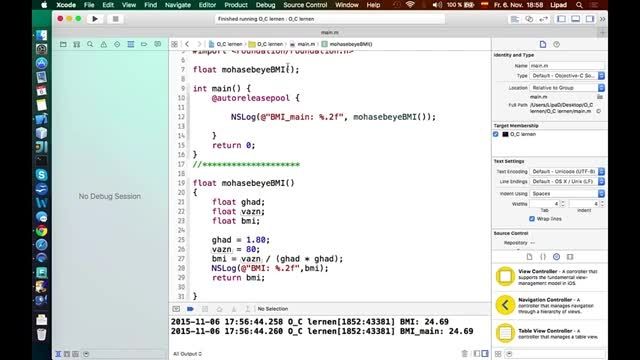 آموزش برنامه نویسى Objective-C و نرم افزار Xcode قسمت ۹