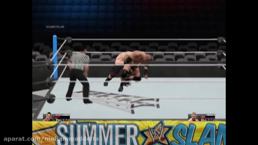 Triple H vs Brock Lesnar-Highlight(2k15) لایک کنید