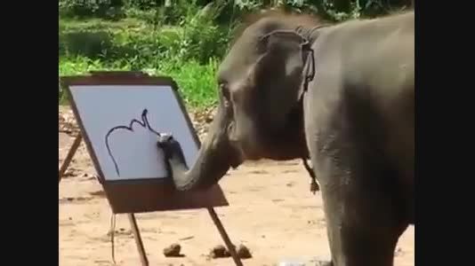 نقاشی باور نکردنی از یک فیل