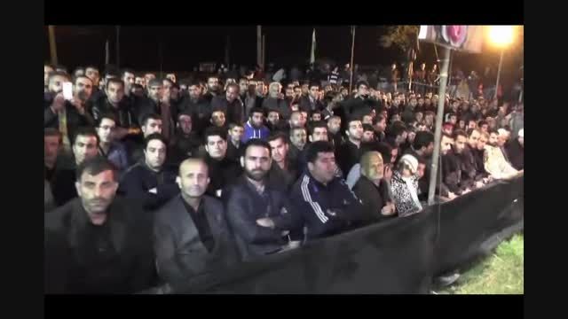 اهتزاز پرچم حرم امام حسین(ع) شب عاشورا در باغدشت