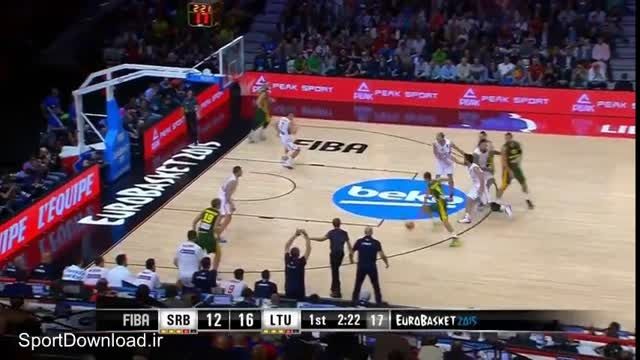 هایلایت مسابقه بسکتبال صربستان-لیتوانی نیمه نهایی یورو