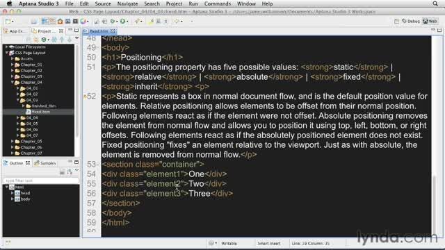فیلم آموزش Fixed Positioning - CSS: Page Layouts