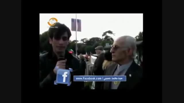 پس گردنی خوردن خبرنگار صدا و سیما توسط یک ایرانی  مقیم