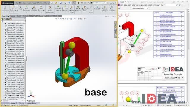 آموزش SolidWorks- محیط Assembly- تمرین Assem-28- قسمت 7