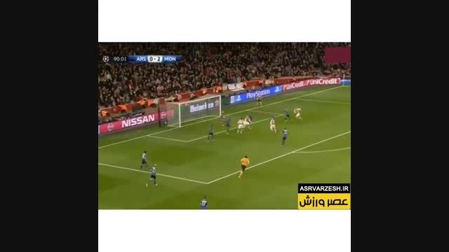 تک گل آرسنال برابر موناکو در لیگ قهرمانان اروپا