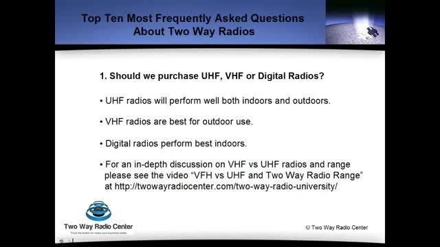 Should You Purchase UHF or VHF Two Way Radios