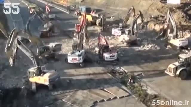 تخریب پل بزرگراه در یک عملیات 15 ساعته